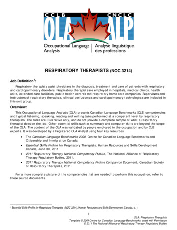 RESPIRATORY THERAPISTS (NOC 3214) - Language.ca