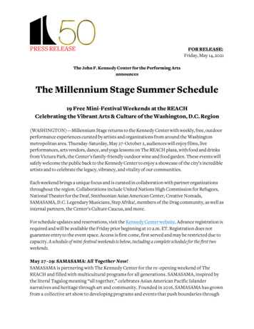 Announces The Millennium Stage Summer Schedule - John F. Kennedy Center .