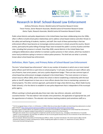 Research In Brief: School-Based Law Enforcement