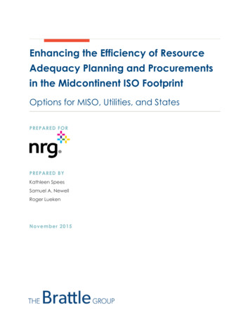 Enhancing The Efficiency Of Resource Adequacy Planning And Procurements .