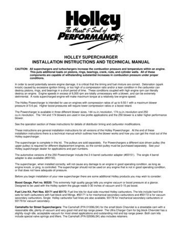 Holley Supercharger Installation Instructions And Technical Manual - Jegs