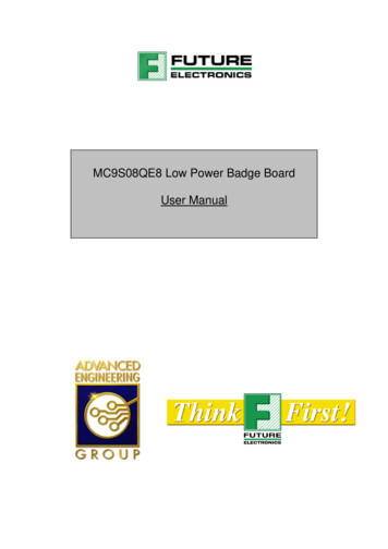 MC9S08QE8 Low Power Badge Board User Manual