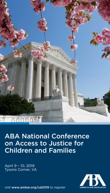 ABA National Conference On Access To Justice For Children And Families