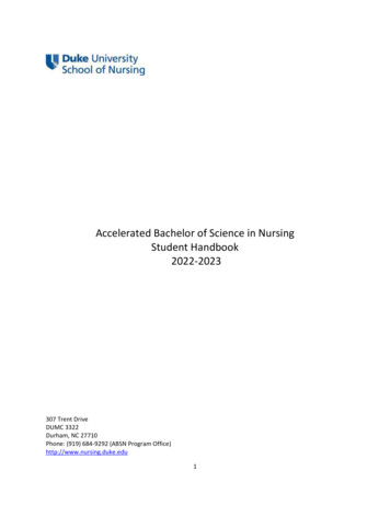 ABSN Student Handbook 2022-2023 - Nursing.duke.edu