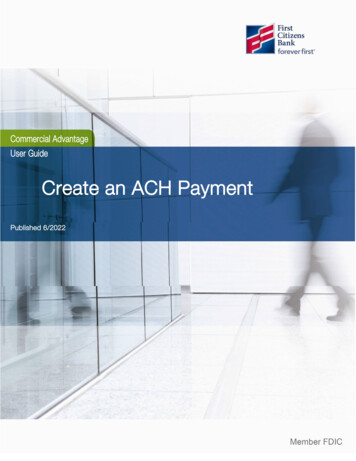 Create An ACH Payment E An ACH Payment - First Citizens
