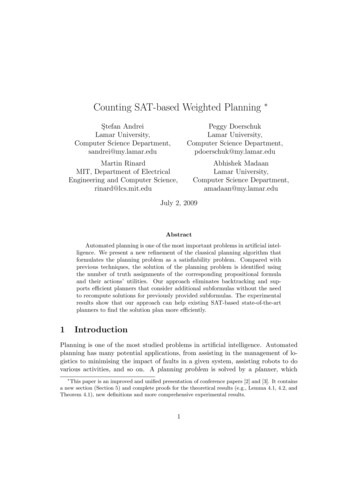 Counting SAT-based Weighted Planning - Lamar University
