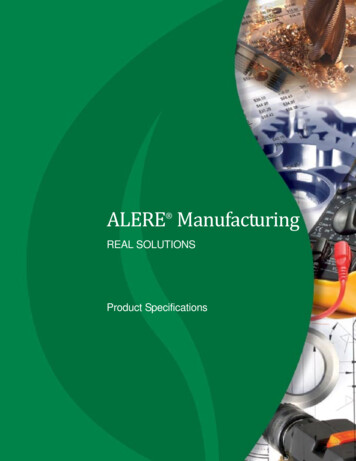 ALERE Manufacturing Specifications - Tiwcorp 