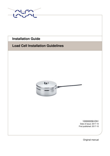 Alfa Laval Load Cell Installation Guide 100000058 EN1