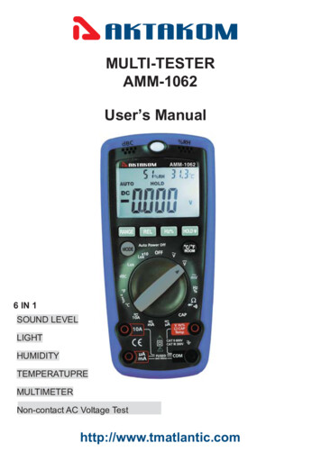MULTI-TESTER AMM-1062 User's Manual - T&M Atlantic