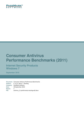 Consumer Antivirus Performance Benchmarks (2011) - PassMark