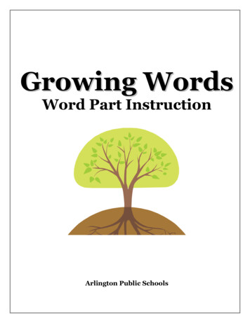Word Part Of The Week - Arlington Public Schools