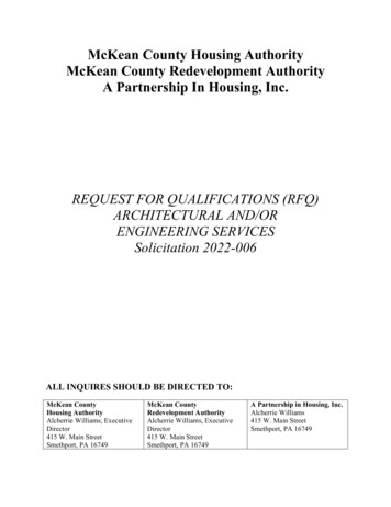McKean County Housing Authority McKean County Redevelopment Authority A .