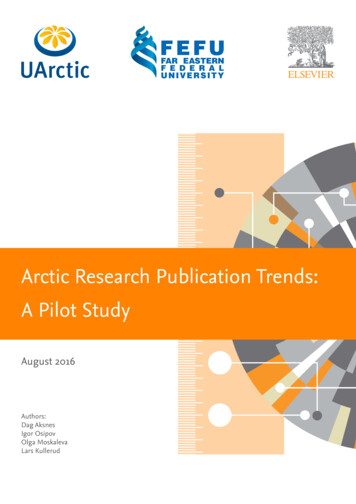 Arctic Research Publication Trends: A Pilot Study - Elsevier