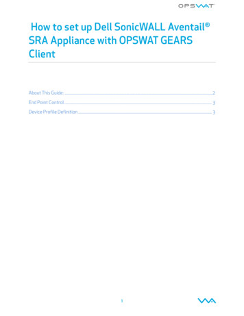 How To Set Up Dell SonicWALL Aventail SRA Appliance With OPSWAT GEARS .