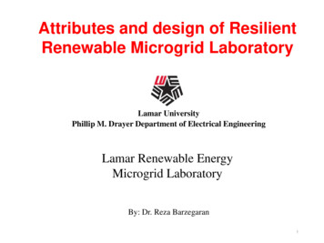 Attributes And Design Of Resilient Renewable Microgrid Laboratory