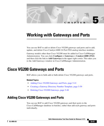 Working With Gateways And Ports - Cisco