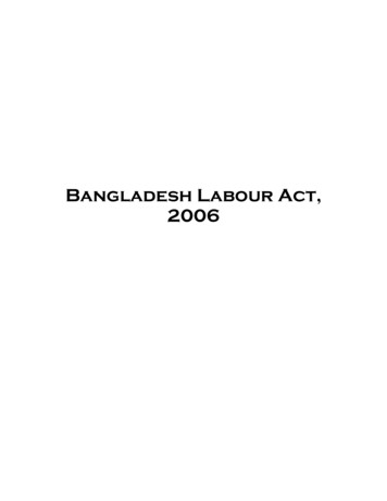 Bangladesh Labour Act, 2006 - International Labour Organization