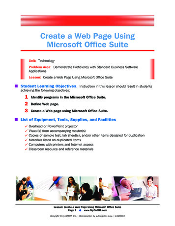 Create A Web Page Using Microsoft Office Suite - Illinois State Board .