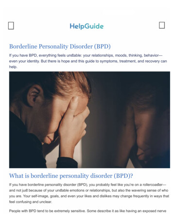 Borderline Personality Disorder (BPD) - HelpGuide