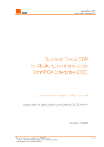 Business Talk & BTIP For Alcatel-Lucent Enterprise OmniPCX Enterprise (OXE)