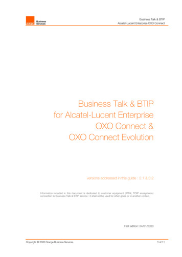 Business Talk Guide Alcatel Lucent Enterprise OXO Connect