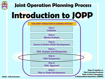Joint Operation Planning Process Introduction To JOPP - WCS