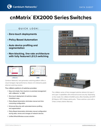 CnMatrix EX2000 Series Switches - Cambium Networks