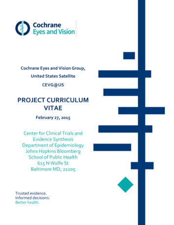 Cochrane Eyes And Vision Group, United States Satellite CEVG@US