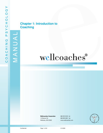 Chapter 1: Introduction To Coaching - Health Coach Training