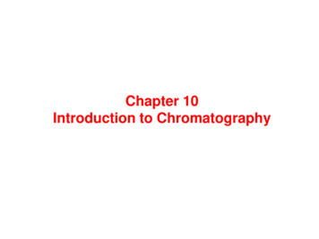 Chapter 10 Introduction To Chromatography - Philadelphia University