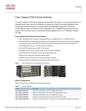 Cisco Catalyst 3750-E Series Switches - Andover Consulting Group