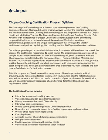 Chopra Coaching Certification Program Syllabus
