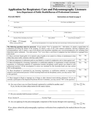 Background Check Fee 55 Application For Respiratory Care And .