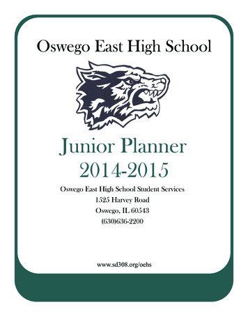 Junior Planner 2014-2015 - Oswego Community Unit School District 308