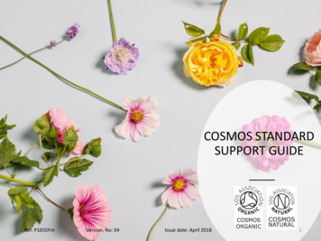 COSMOS STANDARD SUPPORT GUIDE - Soil Association