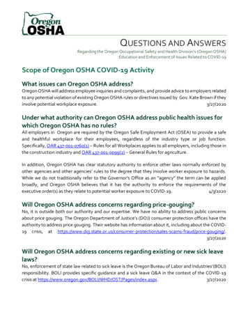 QUESTIONS AND ANSWERS - State Of Oregon