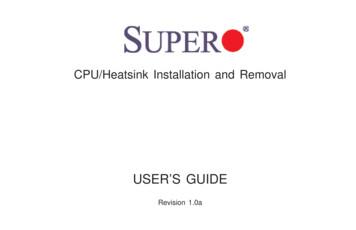 CPU Heatsink Installation And Removal 1.0a - Supermicro
