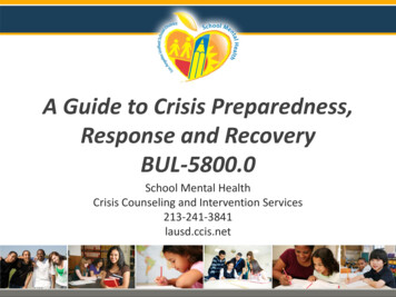A Guide To Crisis Preparedness, Response And Recovery BUL-5800