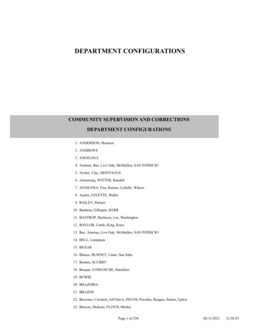 Community Supervision And Corrections Department Configurations