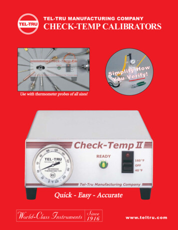 Tel-tru Manufacturing Company Check-temp Calibrators