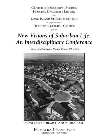 Present New Visions Of Suburban Life: An Interdisciplinary Conference