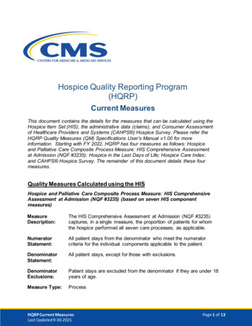 Hospice Quality Reporting Program (HQRP) - Centers For Medicare .