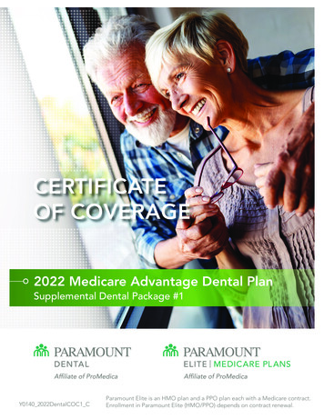 CERTIFICATE OF COVERAGE - Paramount Health Care