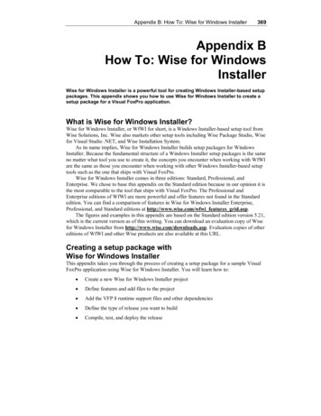 Appendix B How To: Wise For Windows Installer - Hentzenwerke