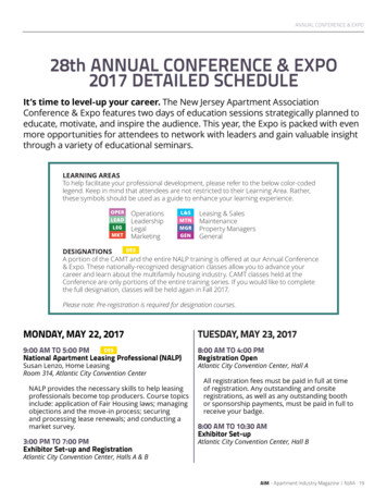 28th ANNUAL CONFERENCE & EXPO 2017 DETAILED SCHEDULE - NJAA