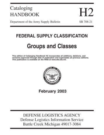 H2 - Groups And Classes - Defense Logistics Agency
