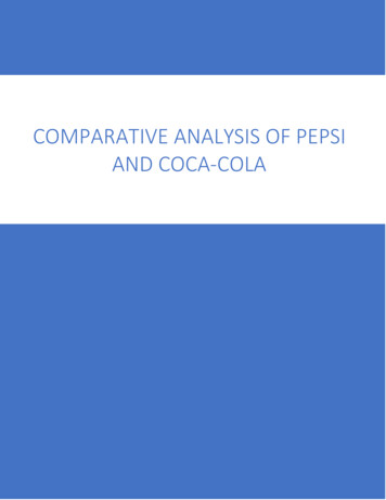 Comparative Analysis Of Pepsi And Coca-cola