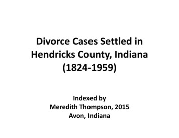 Divorce Cases Settled In Hendricks County, Indiana (1824-1959)