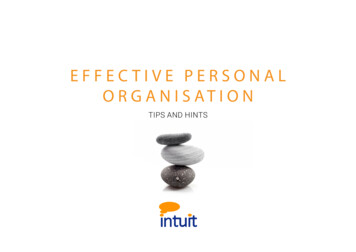 EFFECTIVE PERSONAL ORGANISATION - Intuit