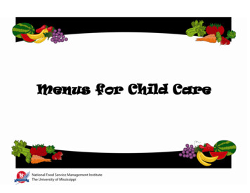 Menus For Child Care - Oregon